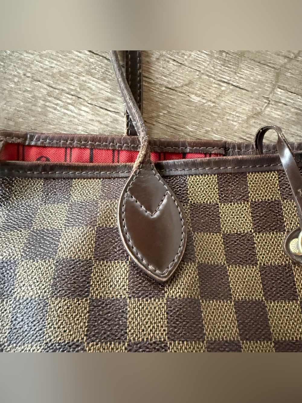 Authentic LV Damier MM Neverfull Dark Brown Monogram FLAWED - Picture 6 of 15